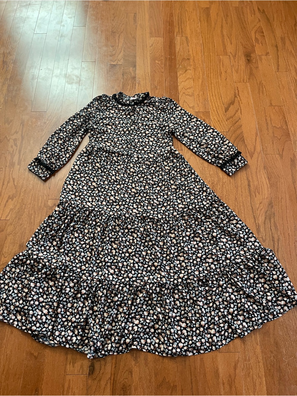 Levi's Farah Floral Print Tiered Midi Dress size S